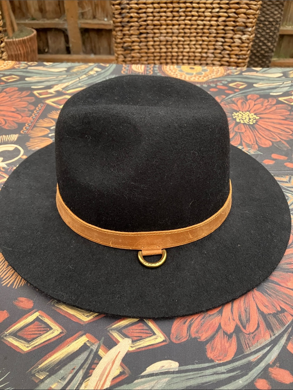 NWOT Frye & Co. Tall Crown Black Wool Felt Fedora Sz S/M
